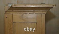 Antique Victorian Circa 1880 Lightly Burred Pine Housekeepers Linen Cupboard