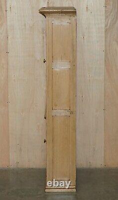 Antique Victorian Circa 1880 Lightly Burred Pine Housekeepers Linen Cupboard