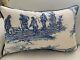 Custom Pillow Cover Stroheim Linen French Toile Country Lumbar Blue White 14x21