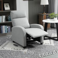 Fabric Recliner Manual Home Theater Seating Single Linen Sofa