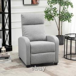 Fabric Recliner Manual Home Theater Seating Single Linen Sofa