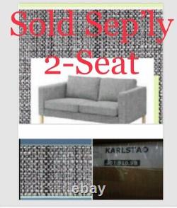 IKEA Karlstad 3-Seat Standard Sofa Isunda Gray Cover ONLY Salt Pepper Tweed NEW