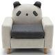 Kids Panda Sofa Wooden Armrest Chair Couch With Thick Cushion Beech Legs Gift