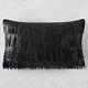 Leather Decorative Black Throw Pillow Covers With Fringe For Bed, Sofa Couch