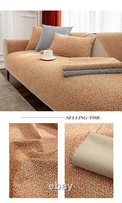 Linen Room Sofa Cover Four Seasons Universal Non-Slip Modern Solid Color Cushion