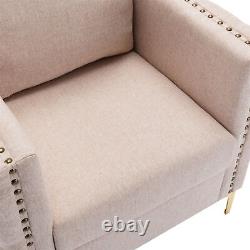 NEW Accent Chair Comfy Single Sofa Club Armchair with Steel Legs for Living Room