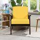 Nnecw Modern Upholstered Linen Fabric Accent Sofa Chair With Wooden Armrest-yell