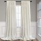 Natural Linen Back Tab Curtains 84 Inch Length For Living Room 2 Panel Pocket Dr