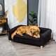Pet Sofa Cat Or M L Dog Sleeping Bed With Removable Seat Cushion, Black