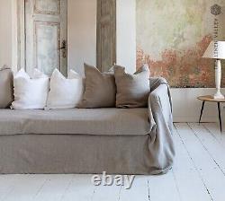 RUSTIC UNBLEACHED linen couch cover. Linen couch cover. Linen drop cloth