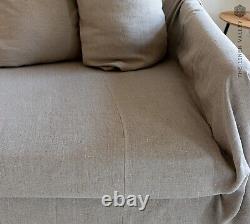 RUSTIC UNBLEACHED linen couch cover. Linen couch cover. Linen drop cloth
