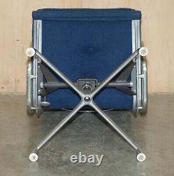 Rare Original Herman Miller Blue Linen Eames Ea217 Softpad Office Swivel Chair