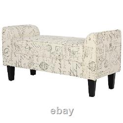 Rolled Arm Bench Seat Lounge Loveseat Living Room Hall Bedroom Cushions Cream