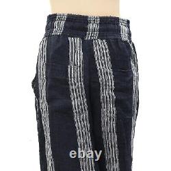 Sea New York Lyndee Linen Lounge Pants Striped Trouser Straight Leg S 251681