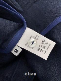 Sleeper Linen Lounge Suit Button Front Shirt & Shorts Blue Pajama Set Medium