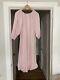 Sleeper Midi Length Casual Lounge Dress, Pink Gingham Pattern 100% Linen, Size 1