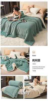 Throw Blanket Adult Winter Warm Stitch Fluffy Bed Linen Bedspread Sofa Bedroom