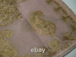 Vintage Embroidered Organza Tablecloth with gold charm & napkins