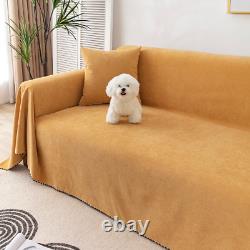 Waterproof Blanket Solid Color Linen Couch Cover Multipurpose Blanket Slipcover