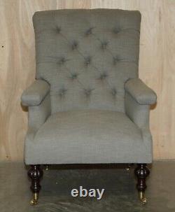 Belle paire de fauteuils anciens originaux estampillés William Morris & Co Edinburgh