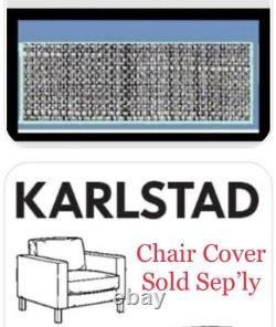 Canapé 2 places IKEA Karlstad avec housse grise Isunda, en tweed sel et poivre, NEUF
