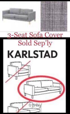 Canapé 2 places IKEA Karlstad avec housse grise Isunda, en tweed sel et poivre, NEUF