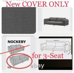 Canapé 3 places Nockeby Risane Gris en mélange de lin IKEA 99, NOUVELLE HOUSSE SEULEMENT Gris Moyen