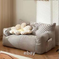 Canapé double en coton lin léger gris clair confortable au design tendance