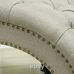 Chaise longue capitonnée d'intérieur avec oreiller pour chambre beige