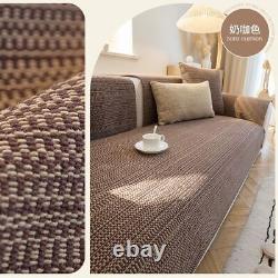 Coussin de canapé en tricot de lin fibreux, universel, antidérapant, respirant, pour la décoration de la maison et la protection du canapé.
