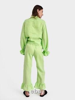 Ensemble de salon en lin Rumba Sleeper top avec pantalon taille moyenne vert
