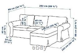 Housse IKEA EKTORP pour canapé-lit EKTORP avec méridienne, revêtement SVANBY BROWN, neuf, jamais utilisé.