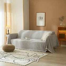 Housse de canapé TOYROOM pour canapé d'angle de 3 coussins, grande taille (71x118), gris.