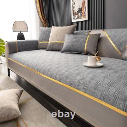 Housse de canapé en coton et lin universelle de luxe antidérapante avec serviette pour accoudoirs de canapé
