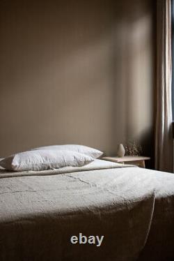 Housse de canapé-lit en LIN pur brut couleur naturelle de lin Couvre-lit fait à la main.