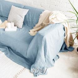 Housses de canapé en lin pur pour salon Coussin de canapé amovible en lin doux Lavable