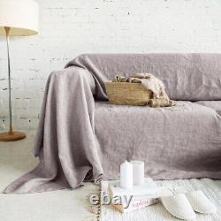 Housses de canapé en lin pur pour salon Flax Soft Coussin de canapé amovible lavable