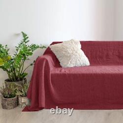 Housses de canapé en lin pur pour salon Flax Soft Coussin de canapé amovible lavable