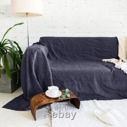 Housses de canapé en pur lin pour salon en lin doux, coussin de canapé amovible lavable