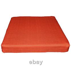 Qh19t Housse de coussin de siège de canapé en lin mélangé coton orange vif avec motif en 3D, taille personnalisée.