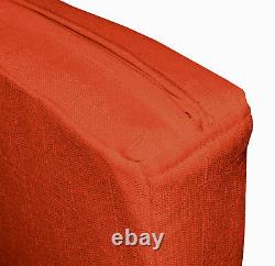 Qh19t Housse de coussin de siège de canapé en lin mélangé coton orange vif avec motif en 3D, taille personnalisée.