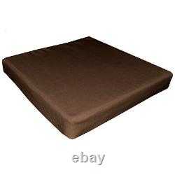 Qh20t Housse de coussin de siège de canapé 3D en mélange de lin et coton brun clair, sur mesure.
