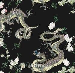 Tissu d'ameublement imprimé numérique avec dragon chinois, tissu pour canapé