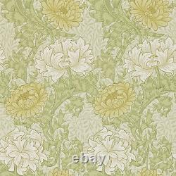 Tissu d'ameublement imprimé numériquement en vert-jaune à motif de chrysanthème
