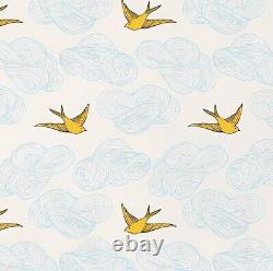 Tissu imprimé numérique pour rembourrage Yellow Bird Dream pour canapé